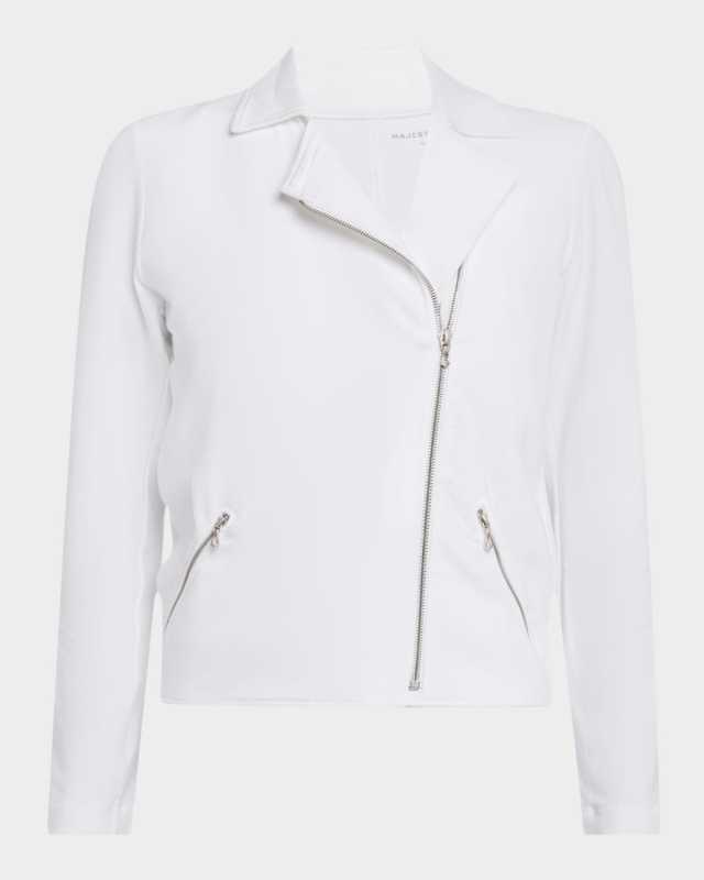 Zip-Front French Terry Moto Jacket